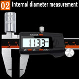 0-150mm Plastic Meter Stainless Steel Body Digital Display Electronic High-Precision Vernier Caliper, 2 Units of mm/inch, 3 Units of mm/in/f