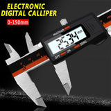 0-150mm Plastic Meter Stainless Steel Body Digital Display Electronic High-Precision Vernier Caliper, 2 Units of mm/inch, 3 Units of mm/in/f