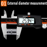 0-150mm Plastic Meter Stainless Steel Body Digital Display Electronic High-Precision Vernier Caliper, 2 Units of mm/inch, 3 Units of mm/in/f