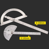 0-180 Degree Stainless Steel Protractor Angle Finder with 0-150mm Arm Measuring Ruler Tool, 0-150mm Ruler