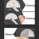 0-180 Degree Stainless Steel Protractor Angle Finder with 0-150mm Arm Measuring Ruler Tool, 0-150mm Ruler