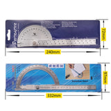 0-180 Degree Stainless Steel Protractor Angle Finder with 0-150mm Arm Measuring Ruler Tool, 0-150mm Ruler