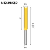 1/4 Handle Extended Double-Edged Straight Knife Trimming Machine Cutter Head, 1/4x3/8x50mm, 1/4x3/8x76mm, 2 PCS/Set  1/4 Handle