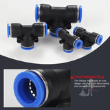 PE-14 LAIZE 2pcs PBT Plastic Tee Joint Pneumatic Quick Fitting Connector