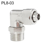 LAIZE Nickel Plated Copper Trachea Quick Fitting Twist Swivel Elbow Lock Female Connector