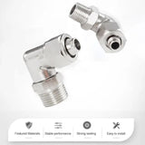 LAIZE Nickel Plated Copper Trachea Quick Fitting Twist Swivel Elbow Lock Female Connector