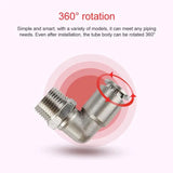 LAIZE Nickel Plated Copper Elbow Male Thread Pneumatic Quick Fitting Connector