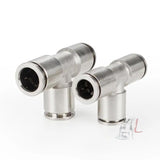 LAIZE Nickel Plated Copper Tee Pneumatic Quick Fitting Connector