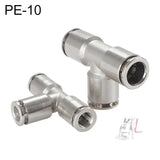 LAIZE Nickel Plated Copper Tee Pneumatic Quick Fitting Connector