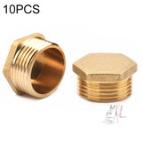 LAIZE 2pcs Hexagon Plug Male Thread, Caliber:4 Point