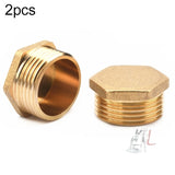 LAIZE 2pcs Hexagon Plug Male Thread, Caliber:4 Point