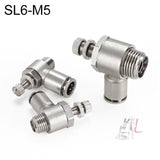 LAIZE Nickel Plated Copper Male Thread Throttle Valve Pneumatic Connector