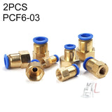 PCF6-03 LAIZE 2pcs Female Thread Straight Pneumatic Quick Connector