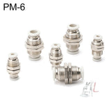 LAIZE PM Bulkhead Straight Pneumatic Quick Fitting Connector