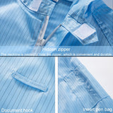 Striped Anti-static Split Hood Dust-proof Work Suit