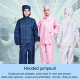 Striped Anti-static Split Hood Dust-proof Work Suit