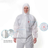 3M 4515 One-piece White Anti-static Anti-chemical Dustproof Sandblasting Suit with Cap, Size: L