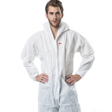 3M 4515 One-piece White Anti-static Anti-chemical Dustproof Sandblasting Suit with Cap, Size: L