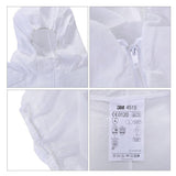 3M 4515 One-piece White Anti-static Anti-chemical Dustproof Sandblasting Suit with Cap, Size: M