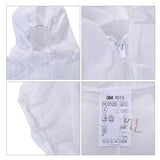 3M 4515 One-piece White Anti-static Anti-chemical Dustproof Sandblasting Suit with Cap, Size: XL