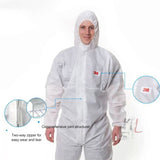 3M 4515 One-piece White Anti-static Anti-chemical Dustproof Sandblasting Suit with Cap, Size: XL