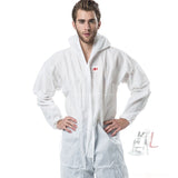 3M 4515 One-piece White Anti-static Anti-chemical Dustproof Sandblasting Suit with Cap, Size: XL