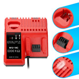 M12-18C For Milwaukee 18V Power Tools Battery Charger, EU, US