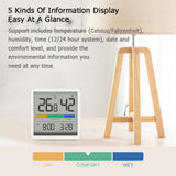 Original Xiaomi Youpin Miiiw Silent Indoor Temperaturer And Humidity Clock with Large 3.34 inch LCD Screen, Silent Temperaturer