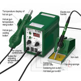 BEST BST-878D 2 in 1 AC 220V 700W LED Displayer Helical Wind Adjustable Temperature Unleaded Hot Air Gun + Solder Station & Soldering Iron