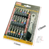 19 In 1 1/4 Ratchet Wrench Bit Set Mini Bit Set Manual Wrench