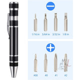 8 In 1 Multifunctional Mini Aluminum Tool Pen Screwdriver Set