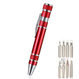 8 In 1 Multifunctional Mini Aluminum Tool Pen Screwdriver Set