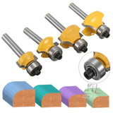 4 PCS/Set 1/4 Handle Alloy Fillet Knife Woodworking Trimming Machine Bit