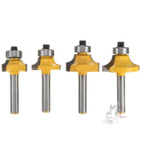 4 PCS/Set 1/4 Handle Alloy Fillet Knife Woodworking Trimming Machine Bit