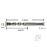 2pcs Hand Electric Drill Shock Drill Wall Mix Soil Cement Wall Construction Drill Bit, Model: 3x66mm Round Handle