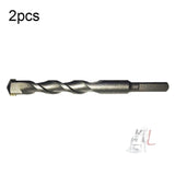 2pcs Hand Electric Drill Shock Drill Wall Mix Soil Cement Wall Construction Drill Bit, Model: 3x66mm Round Handle