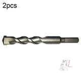 2pcs Hand Electric Drill Shock Drill Wall Mix Soil Cement Wall Construction Drill Bit, Model: 3x66mm Round Handle