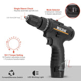 HILDA Home Power Drill 12V Li-Ion Drill With Charger And Battery, EU Plug