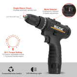 HILDA Home Power Drill 12V Li-Ion Drill With Charger And Battery, UK Plug