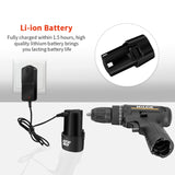 HILDA Home Power Drill 12V Li-Ion Drill With Charger And Battery, UK Plug