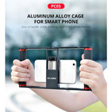 YELANGU PC05 YLG0909B Vlogging Live Broadcast Smartphone Metal Cage Video Rig Filmmaking Recording Handle Stabilizer Bracket for iPhone, Galaxy, Huawei, Xiaomi, HTC, LG, Google, and Other Smartphones, YLG0909B