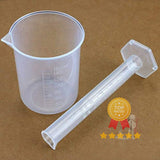 4 PCS Plastic Graduated Cylinders 10ml/25ml/50ml/100ml and 6 PCS Plastic Beakers 50ml/100ml/150ml/250ml/500ml/1000ml for DIY and Laboratory Measuring with 20 Plastic Droppers in 3 ml- lab plasticware