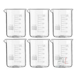 Glass Beaker Price High Quality Borosilicate 3.3 - 100 ml 6 pcs with Graduation Marks, Pack of 6- 