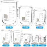 Glass Beaker Price High Quality Borosilicate 3.3 - 100 ml 6 pcs with Graduation Marks, Pack of 6- 