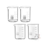 SPYLX High Quality Borosilicate 3.3 Glass Beakers - 100 ml 2 pcs, 250 ml 2 pcs, Pack of 4- 