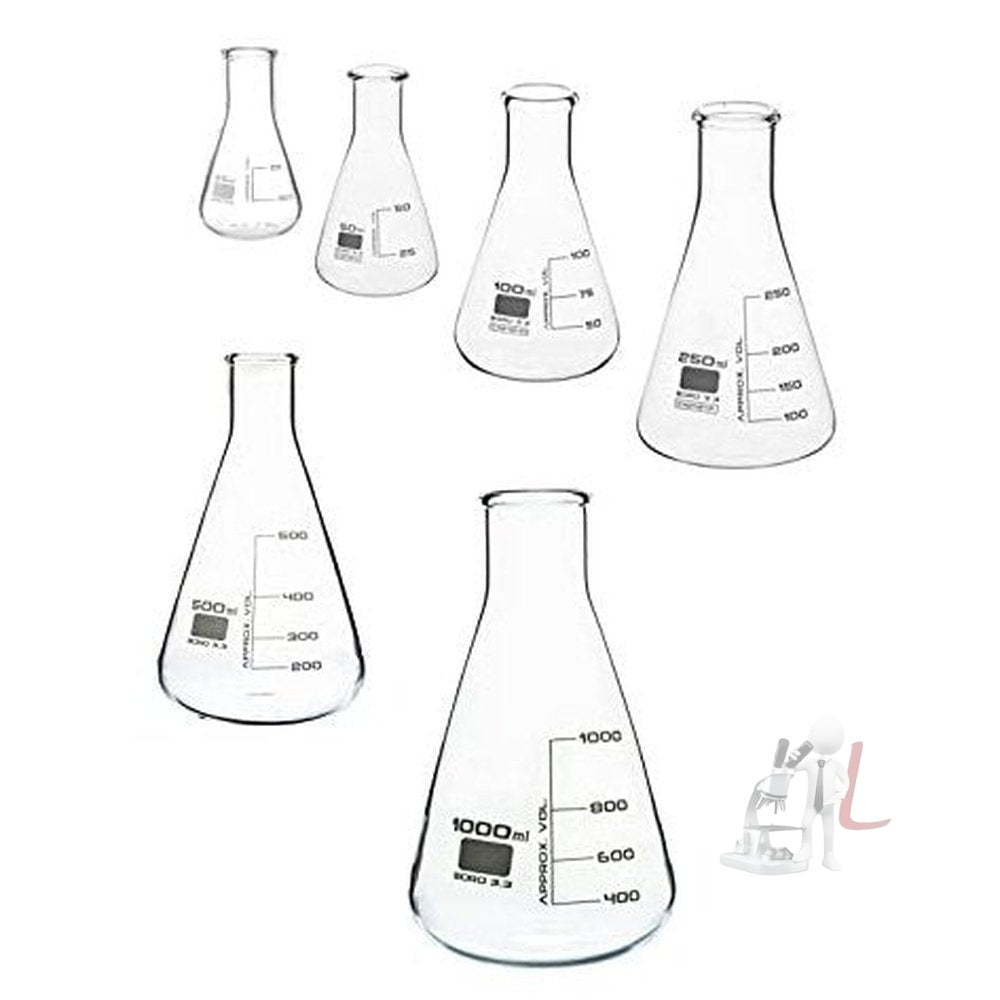 Erlenmeyer Flask, 150ml - Borosilicate Glass - Narrow Neck, Conical Sh —  Eisco Labs