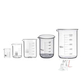 Scifa Borosilicate Glass Beaker 50ml, 100ml, 250ml, 500ml, 1000ml - Pack of 5- 