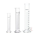 Scifa Borosilicate Glass Measuring Cylinder Pack of 3-100ml, 250ml, 500ml- 