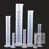 plastic graduated cylinder flask set,  (10ml + 25 ml + 50 ml + 100 ml + 250 ml .one each)- 